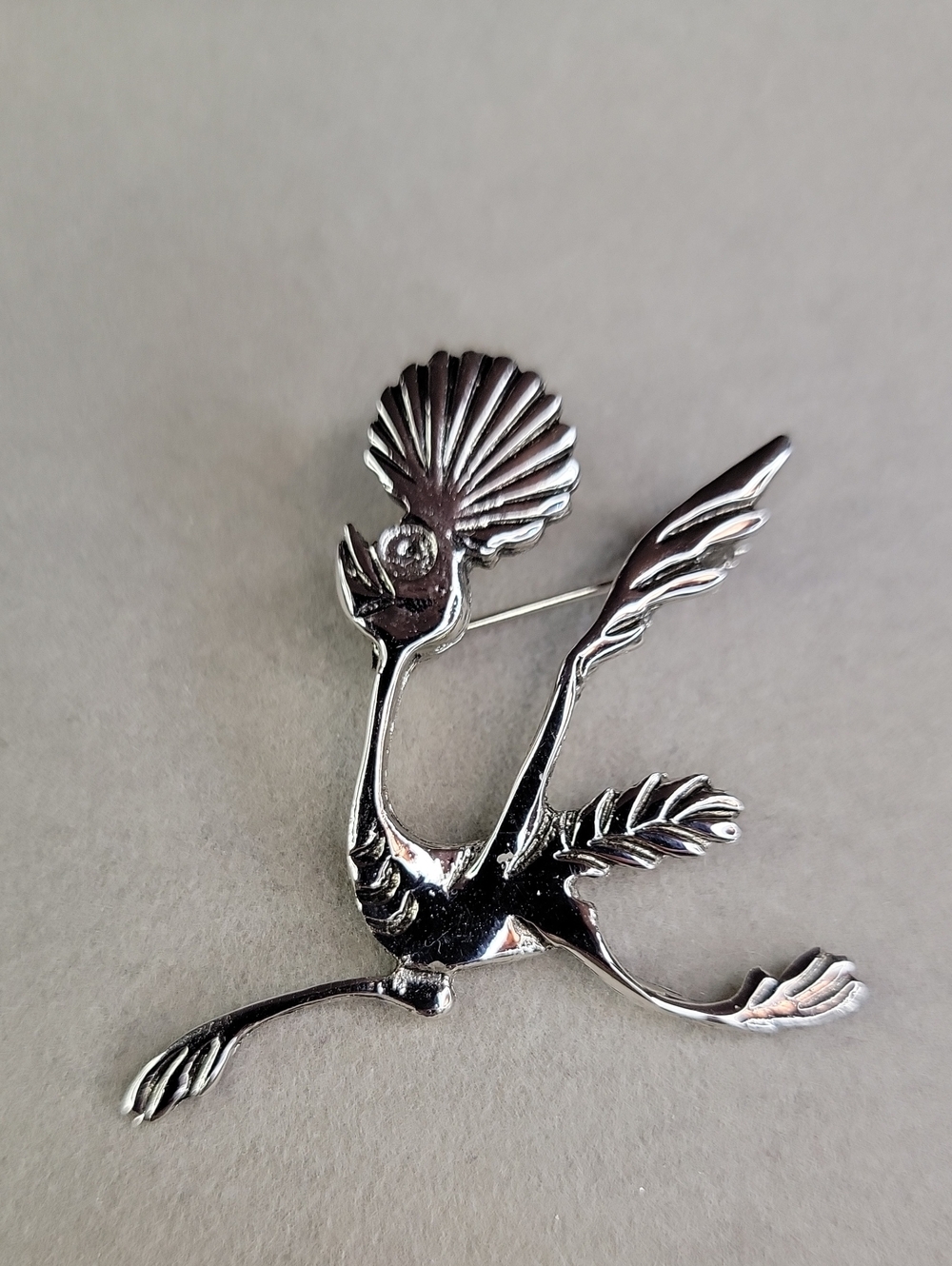 Vintage Whimsical Roadrunner Brooch